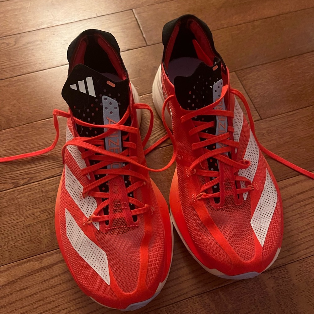 Adidas Adios Pro 3 (Solar Red) - US men size 7 / women size 8 - WORN ONCE